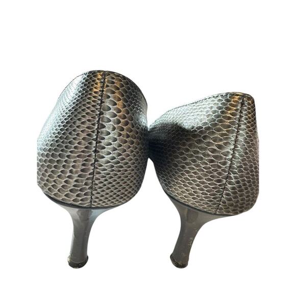 NWT Y2k 90s Vintage Cato Womens Gray Pointed Toe Pump Stiletto Heels 8 Wide - Picture 7 of 10